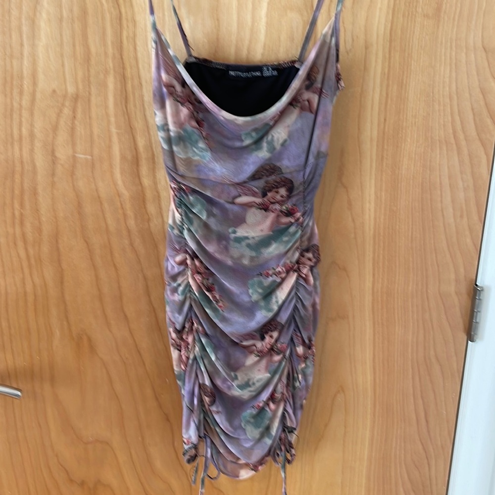 PrettyLittleThing lavender cherub body con dress size 0